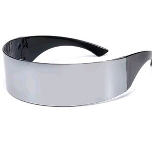 Futuristic Silver Visor Sunglasses